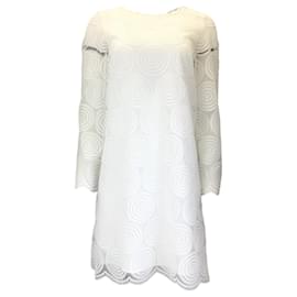 Autre Marque-Paule Ka White Long Sleeved Swirl Dress-White