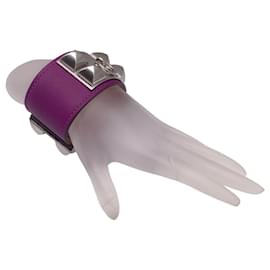 Autre Marque-Hermes Purple / Silver Palladium Hardware Collier de Chien CDC Leather Bracelet-Purple