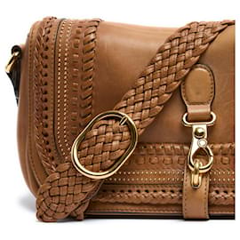 Gucci-Gucci sac Marrakech Natural Leather Intrecciato Bag Limited Edition-Caramel