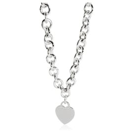 Tiffany & Co-TIFFANY & CO. Collana con targhetta a cuore in argento sterling-Argento,Metallico