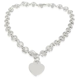 Tiffany & Co-TIFFANY & CO. Colar com etiqueta de coração em prata esterlina-Prata,Metálico