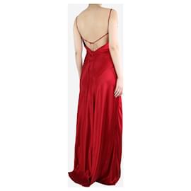 Staud-Red satin slip dress - size M-Red