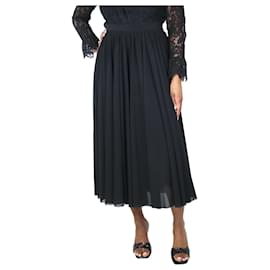 Jil Sander-Falda midi plisada con cintura elástica en negro - talla UK 14-Negro