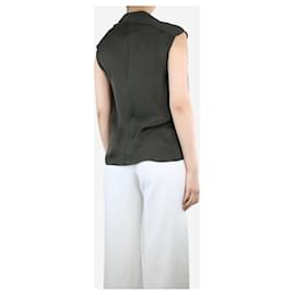 Lanvin-Green sleeveless silk top - size UK 10-Green