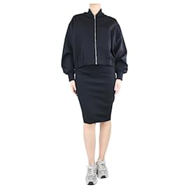 The row-Black nylon pencil skirt and bomber jacket set - size S-Black