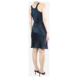 Lanvin-Navy blue silk slip dress - size UK 8-Blue