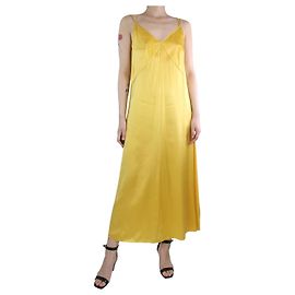 Forte Forte Robe midi en soie jaune sans manches - taille UK 10 Jaune