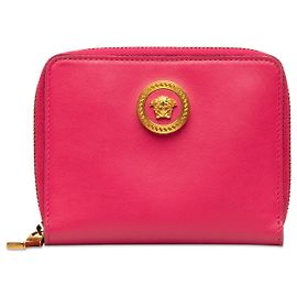Versace Pink Medusa Leather Small Wallet Pink Other