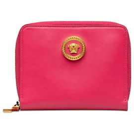 Versace-Versace Pink Medusa Leather Small Wallet-Pink,Other