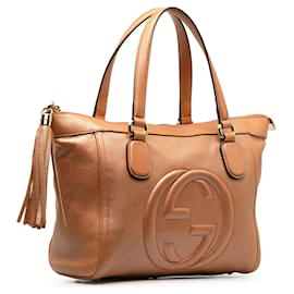 Gucci-Gucci Brown Small Soho Working Satchel-Brown