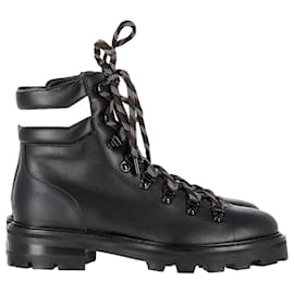 Jimmy Choo-Jimmy Choo Eshe Hiking Boots in Black Leather-Black