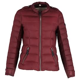 Burberry-Burberry Brit Quilted Jacket in Burgundy Polyester-Dark red