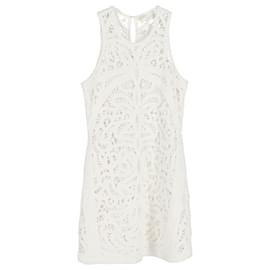 Maje-Maje Reverie Crochet Mini Dress in White Cotton-White,Cream
