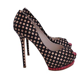 Décolleté Sophia Webster a pois in pelle nera Nero