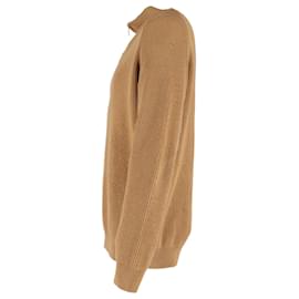 Ermenegildo Zegna-Jersey Zegna con media cremallera en lana marrón-Castaño
