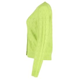 Prada-Cardigan Prada a trecce in lana verde-Verde