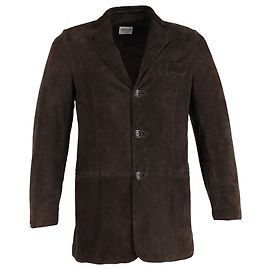 Giorgio Armani Armani Collezioini Veste à simple boutonnage en daim marron Marron