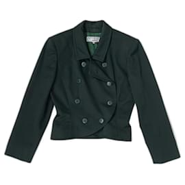Yves Saint Laurent-Strukturierte Jacke dunkelgrün YSL Variation 1980er Jahre-Dunkelgrün