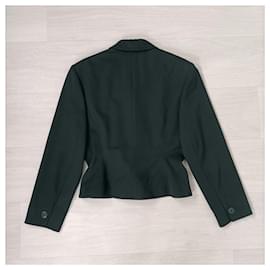 Yves Saint Laurent-Strukturierte Jacke dunkelgrün YSL Variation 1980er Jahre-Dunkelgrün