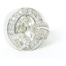 Christian Dior-Christian Dior Ring D TDD50 Silberfarben mit Fantasiediamanten Größe US5.75-Silber