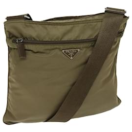 Prada-PRADA Shoulder Bag Nylon Khaki Auth 69137-Khaki