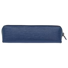 Louis Vuitton-LOUIS VUITTON Estuche Epi Trousse Crayons Azul M56545 LV Auth 69231-Azul