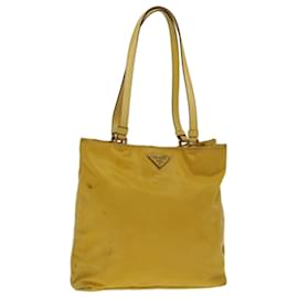 Prada-PRADA Hand Bag Nylon Yellow Auth 69651-Yellow