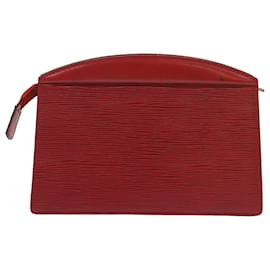 Louis Vuitton-LOUIS VUITTON Epi Trousse Crete Clutch Rot M48407 LV Auth 68989-Rot
