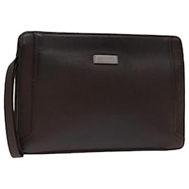 Burberry-BURBERRY Clutch Bag Leder Braun Auth bs12798-Braun