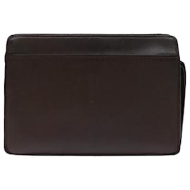 Burberry-BURBERRY Clutch Bag Leather Brown Auth bs12798-Brown
