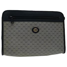 Gucci-GUCCI Micro GG Supreme Clutch Bag PVC Leather Navy 97 01 037 Auth bs12751-Navy blue