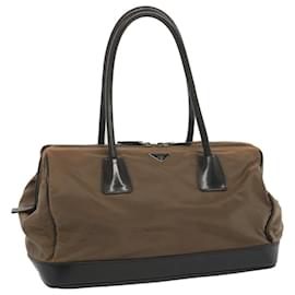 Prada-PRADA Shoulder Bag Nylon Brown Auth bs12824-Brown