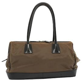 Prada-PRADA Shoulder Bag Nylon Brown Auth bs12824-Brown