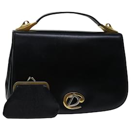 Christian Dior-Christian Dior Hand Bag Leather Black Auth bs12728-Black
