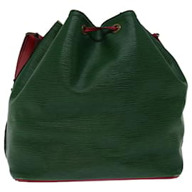 Louis Vuitton-LOUIS VUITTON Epi Petit Noe Umhängetasche Bicolor Grün Rot M44147 LV Auth 68793-Rot,Grün