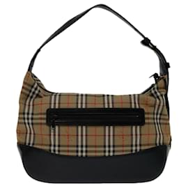 Burberry-BURBERRY Nova Check Shoulder Bag Canvas Beige Black Auth bs12775-Black,Beige