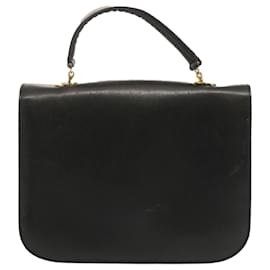 Céline-CELINE Circle Hand Bag Leather Black Auth bs12765-Black