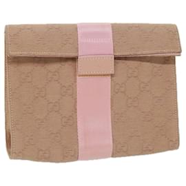 Gucci-GUCCI GG Canvas Clutch Bag Pink 039 0992 auth 69230-Pink