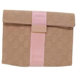 Gucci-GUCCI GG Canvas Clutch Bag Pink 039 0992 auth 69230-Pink
