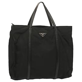 Prada-PRADA Hand Bag Nylon Black Auth bs12807-Black