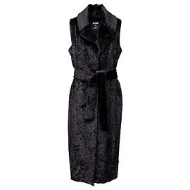 MSGM Sleeveless Coat with Belt Black