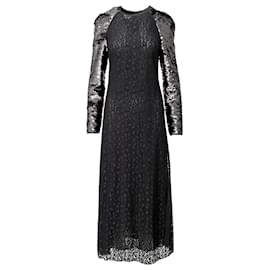 Giambattista Valli-Giamba by Giambattista Valli Sequin and Lace Dress-Black