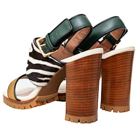 Marni-Marni – Sandalen mit Blockabsatz aus gefärbtem Kalbsleder-Mehrfarben