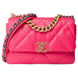 Chanel-CHANEL bag Chanel 19 in Pink Leather - 101808-Pink