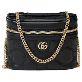 Gucci-GUCCI Tasche aus schwarzem Leder - 101811-Schwarz