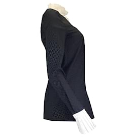 Autre Marque-Duncan Negro / Blusa de algodón de manga larga con estampado de lunares blanca-Negro