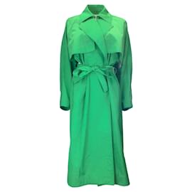 Autre Marque-Maison Rabih Kayrouz Green Backless Nylon Trench Coat-Green