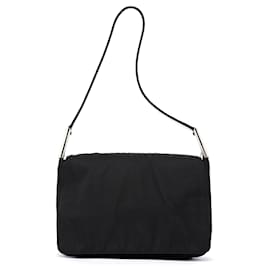 Prada-PRADA Shoulder bags Leather Black Tessuto-Black