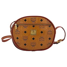 MCM-MCM Vintage Crossbody Bag Shoulder Bag Small Purse Cognac Brown Logo Print-Cognac