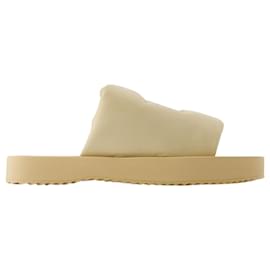 Burberry-LF Knight Slab Sandals- Burberry - Leather - Beige-Brown,Beige